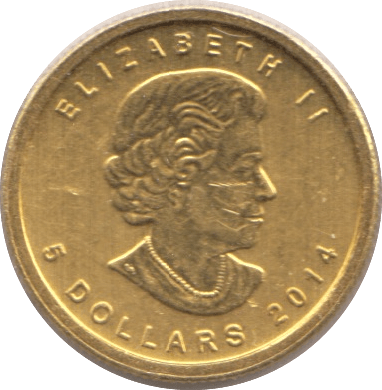 2014 GOLD 5 DOLLARS 1/10 OUNCE REF 1 CANADA - Gold World Coins - Cambridgeshire Coins