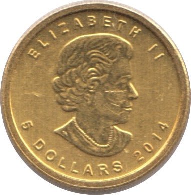 2014 GOLD 5 DOLLARS 1/10 OUNCE REF 2 CANADA - Gold World Coins - Cambridgeshire Coins