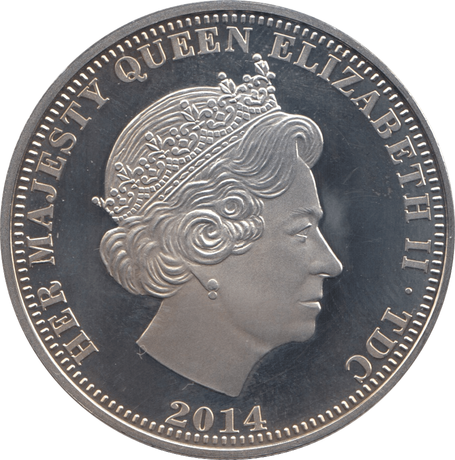 2014 SILVER PROOF ONE CROWN TRISTAN DE CUNHA 925 SILVER REF 26 - SILVER PROOF COMMEMORATIVE - Cambridgeshire Coins