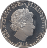 2014 SILVER PROOF ONE CROWN TRISTAN DE CUNHA 925 SILVER REF 26 - SILVER PROOF COMMEMORATIVE - Cambridgeshire Coins