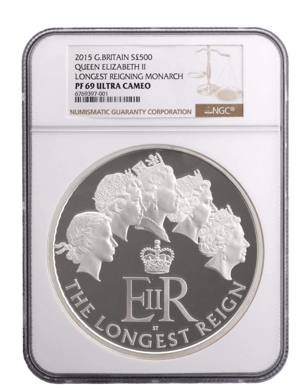 2015 1 KILO SILVER PROOF £500 LONGEST REIGNING MONARCH QE II (NGC) PF 69 ULTRA CAMEO - NGC CERTIFIED COINS - Cambridgeshire Coins