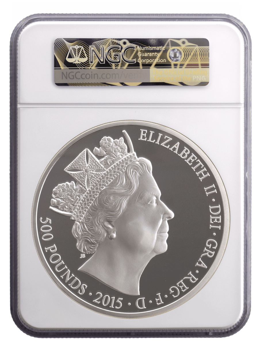 2015 1 KILO SILVER PROOF £500 LONGEST REIGNING MONARCH QE II (NGC) PF ...