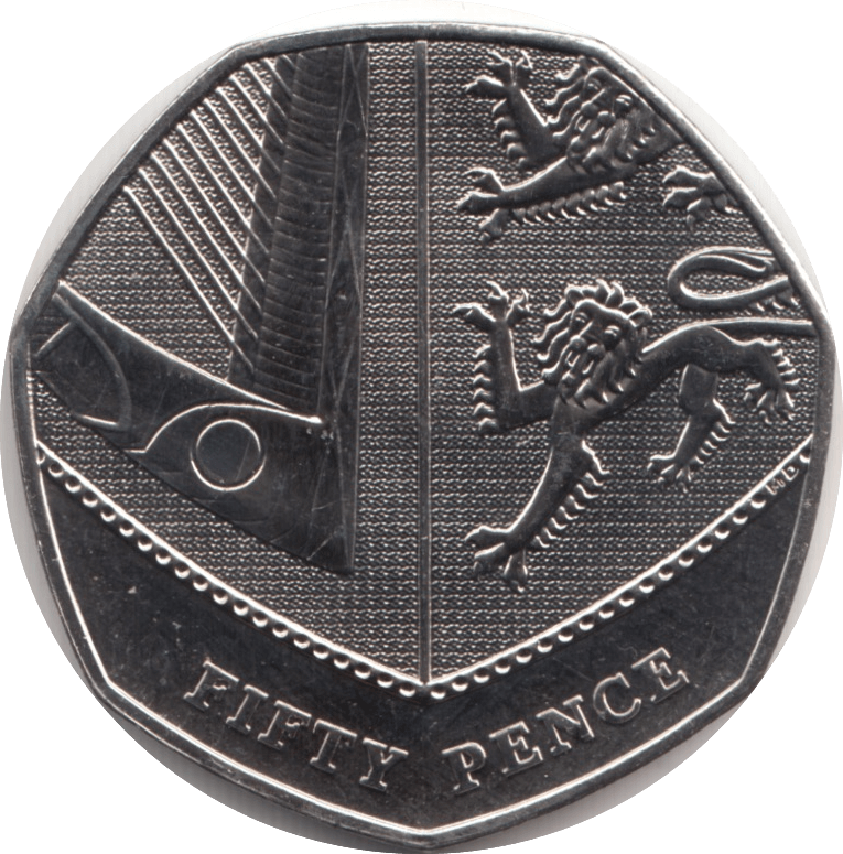 2015 FIFTY PENCE 50P BRILLIANT UNCIRCULATED SHEILD BU - 50p BU - Cambridgeshire Coins