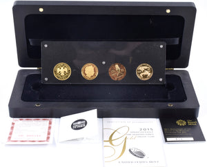 2015 Fine Gold Proof WWII Allied 4 Coin Quarter Ounce Set Box - Gold Proof Sets - Cambridgeshire Coins