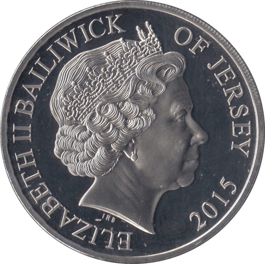 2015 PROOF JERSEY COMMEMORATIVE CHURCHILL COIN FIVE POUNDS - SILVER WORLD COINS - Cambridgeshire Coins