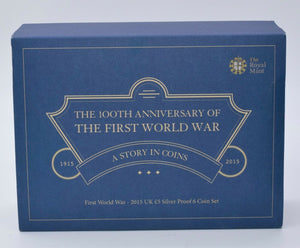2015 Royal Mint WWI Reality in the Grip of Conflict 6 Coin Silver Proof Set - Silver Proof - Cambridgeshire Coins