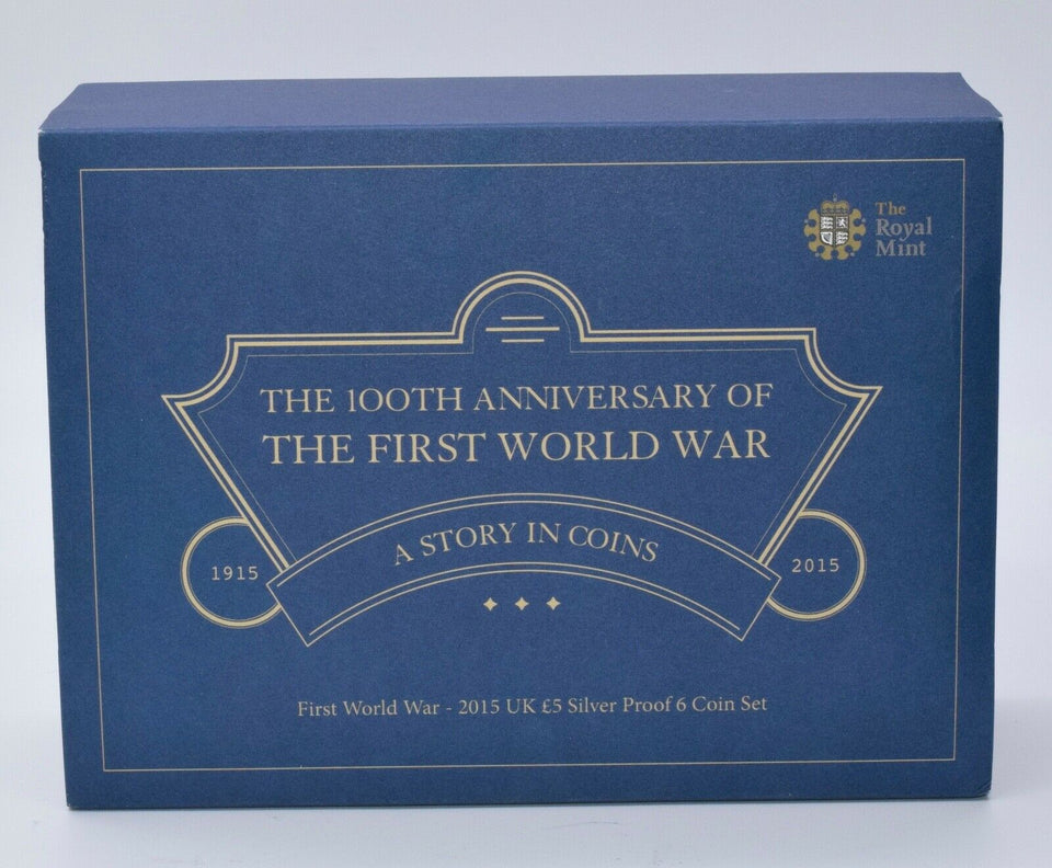 2015 Royal Mint WWI Reality in the Grip of Conflict 6 Coin Silver Proof Set - Silver Proof - Cambridgeshire Coins