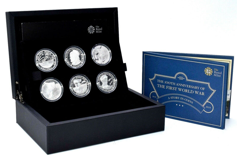 2015 Royal Mint WWI Reality in the Grip of Conflict 6 Coin Silver Proof Set - Silver Proof - Cambridgeshire Coins