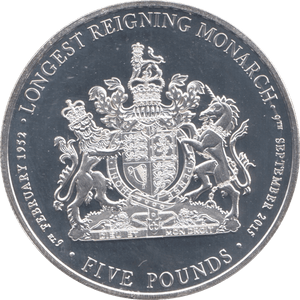 2015 SILVER LONGEST REIGNING MONARCH FIVE POUNDS ( PROOF ) - SILVER WORLD COINS - Cambridgeshire Coins