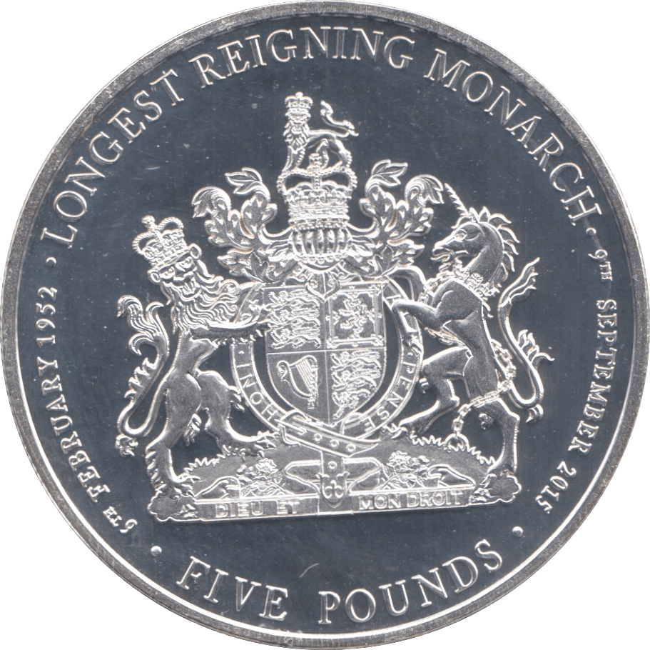 2015 SILVER LONGEST REIGNING MONARCH FIVE POUNDS ( PROOF ) - SILVER WORLD COINS - Cambridgeshire Coins