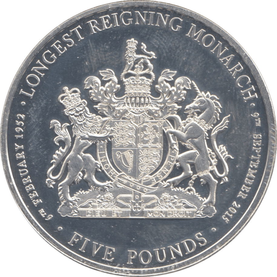 2015 SILVER LONGEST REIGNING MONARCH FIVE POUNDS ( PROOF ) - SILVER WORLD COINS - Cambridgeshire Coins