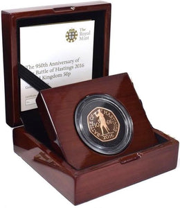 2016 22 Carat Gold Proof 1066 Battle of Hastings 50p Fifty Pence Coin BOX + COA - Gold Proof 50p - Cambridgeshire Coins