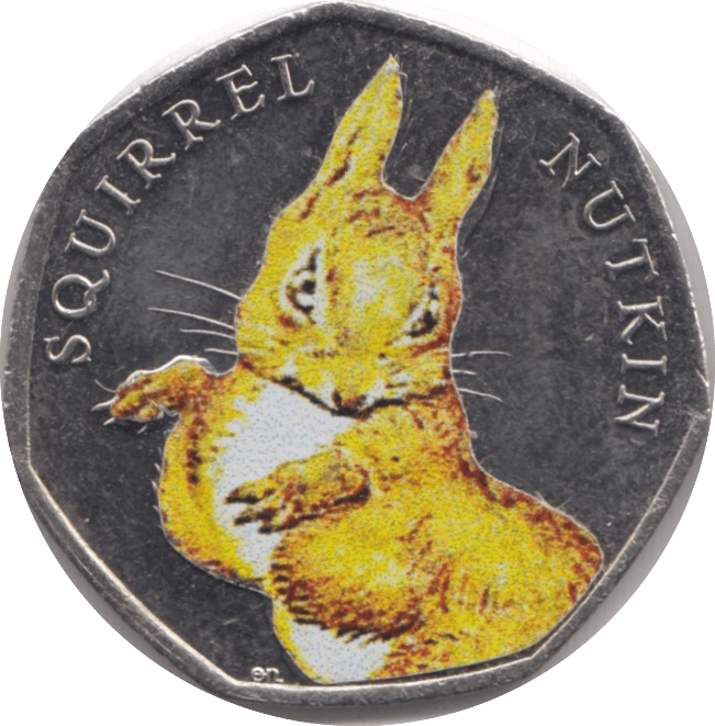 2016 50p SQUIRREL NUTKIN COLOURED CIRCULATED BEATRIX COIN - BEATRIX POTTER - Cambridgeshire Coins