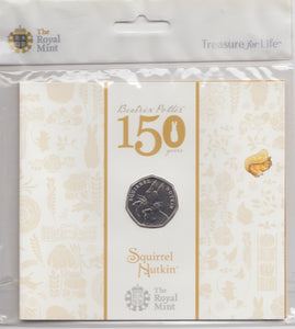 2016 BRILLIANT UNCIRCULATED 50P COIN BEATRIX POTTER SQUIRREL NUTKIN SEALED - 50p BU Pack - Cambridgeshire Coins