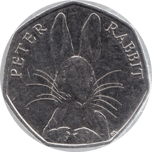 Beatrix Potter Peter Rabbit 2016 50p Coin – Rare Uncirculated Fifty Pence, UK Issue