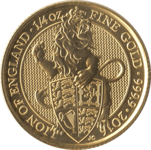 2016 GOLD 1/4 OUNCE LION OF ENGLAND QUEENS BEASTS - GOLD BRITANNIAS - Cambridgeshire Coins