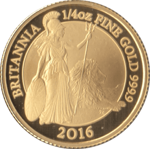 2016 GOLD £25 QUARTER OUNCE BRITANNIA COIN ( PROOF ) - GOLD BRITANNIAS - Cambridgeshire Coins