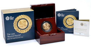 2016 GOLD PROOF THE LAST ROUND POUND £1 COIN ROYAL MINT BOX AND COA - Gold Proof £1 - Cambridgeshire Coins