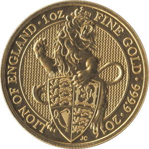 2016 GOLD QUEENS BEASTS ONE OUNCE LION OF ENGLAND - GOLD BRITANNIAS - Cambridgeshire Coins