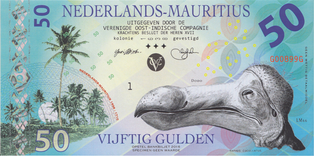 2016 NETHERLANDS-MAURITIUS 50 GULDEN BANKNOTE REF 1517 - World Banknotes - Cambridgeshire Coins