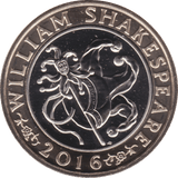 2016 TWO POUND £2 SHAKESPEARE JESTER BRILLIANT UNCIRCULATED BU - £2 BU - Cambridgeshire Coins
