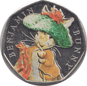 2017 50p BENJAMIN BUNNY COLOURED CIRCULATED BEATRIX COIN - BEATRIX POTTER - Cambridgeshire Coins