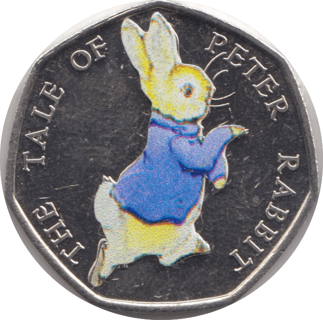 2017 50p THE TALE OF PETER RABBIT COLOURED CIRCULATED BEATRIX COIN - BEATRIX POTTER - Cambridgeshire Coins