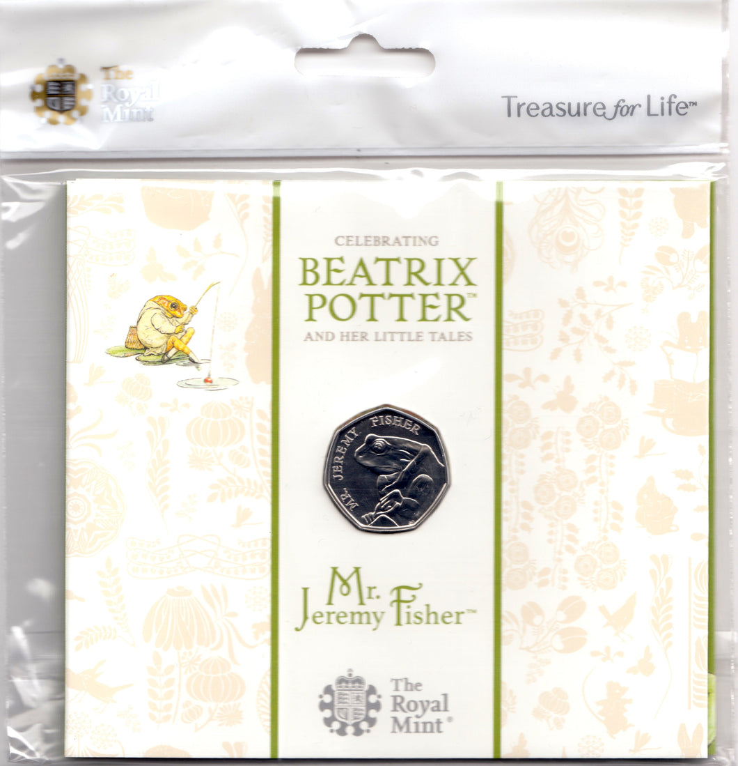 2017 BRILLIANT UNCIRCULATED 50P COIN BEATRIX POTTER MR JEREMY FISHER SEALED - Beatrix Potter - Cambridgeshire Coins
