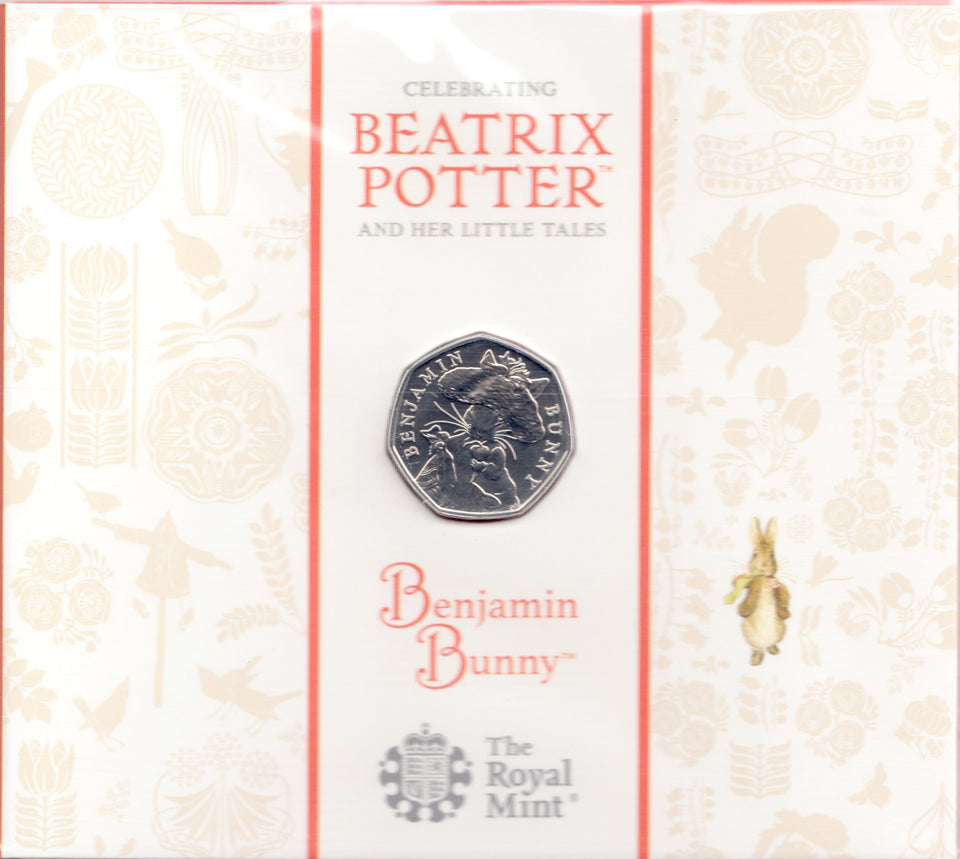 2017 BRILLIANT UNCIRCULATED 50P COIN BENJAMIN BUNNY SEALED - Beatrix Potter - Cambridgeshire Coins