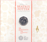 2017 BRILLIANT UNCIRCULATED 50P COIN BENJAMIN BUNNY SEALED - Beatrix Potter - Cambridgeshire Coins