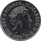 2017 FIVE POUND £5 QUEENS BEASTS UNICORN OF SCOTLAND BRILLIANT UNCIRCULATED BU - £5 BU - Cambridgeshire Coins