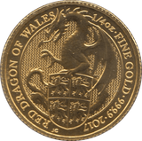 2017 GOLD 1/4 OUNCE RED DRAGON WALES QUEENS BEASTS - GOLD BRITANNIAS - Cambridgeshire Coins
