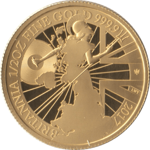 2017 GOLD £50 HALF OUNCE BRITANNIA COIN ( PROOF ) - GOLD BRITANNIAS - Cambridgeshire Coins