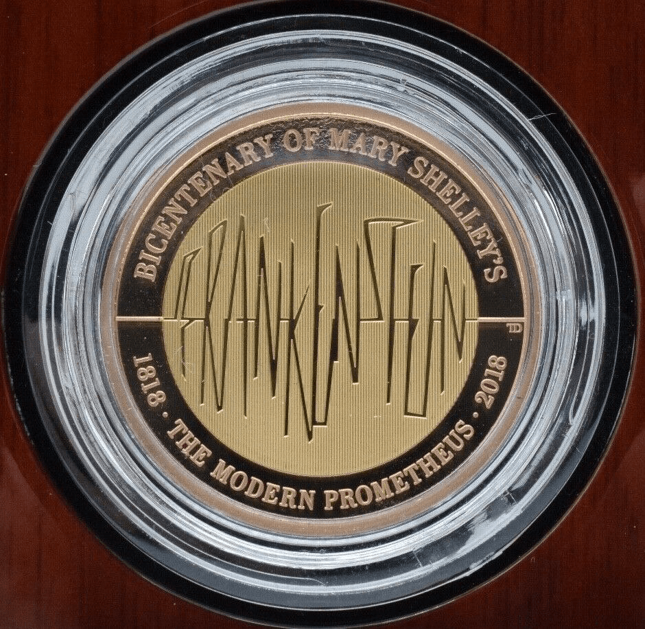 2017 Gold Proof £2 Mary Shelley Frankenstein Monster Coin Box COA 570 Limited - Gold Proof £2 - Cambridgeshire Coins