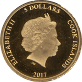 2017 GOLD PROOF 5 DOLLARS COOK ISLANDS DIANA ENGLAND'S ROSE WITH COA . REF 38 - GOLD COMMEMORATIVE - Cambridgeshire Coins