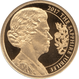2017 GOLD PROOF QUEEN ELIZABETH II THE SAPPHIRE JUBILEE WITH COA . REF 33 - GOLD COMMEMORATIVE - Cambridgeshire Coins