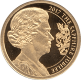 2017 GOLD PROOF QUEEN ELIZABETH II THE SAPPHIRE JUBILEE WITH COA . REF 33 - GOLD COMMEMORATIVE - Cambridgeshire Coins