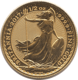 2017 HALF OUNCE GOLD £50 BRITANNIA COIN BRILLIANT UNCIRCULATED - GOLD BRITANNIAS - Cambridgeshire Coins