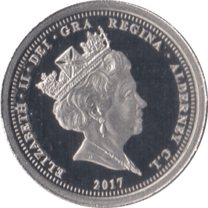 2017 PLATINUM PROOF ALDERNEY ELIZABETH AND PHILIP ANNIVERSARY HALF SOVEREIGN - Platinum Coins - Cambridgeshire Coins