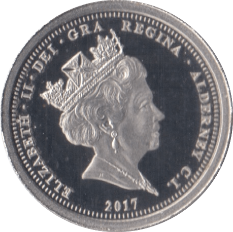 2017 PLATINUM PROOF ALDERNEY ELIZABETH AND PHILIP ANNIVERSARY HALF SOVEREIGN - Platinum Coins - Cambridgeshire Coins