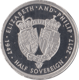 2017 PLATINUM PROOF ALDERNEY ELIZABETH AND PHILIP ANNIVERSARY HALF SOVEREIGN - Platinum Coins - Cambridgeshire Coins