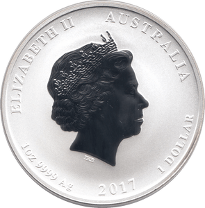 2017 SILVER AUSTRALIA 1 DOLLAR LUNAR YEAR OF THE ROOSTER 1oz .999 FINE SILVER IN CAPSULE - SILVER WORLD COINS - Cambridgeshire Coins
