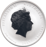 2017 SILVER AUSTRALIA 1 DOLLAR LUNAR YEAR OF THE ROOSTER 1oz .999 FINE SILVER IN CAPSULE - SILVER WORLD COINS - Cambridgeshire Coins
