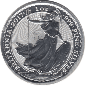 2017 SILVER BRITANNIA 1oz FINE SILVER .999 IN CAPSULE - SILVER WORLD COINS - Cambridgeshire Coins