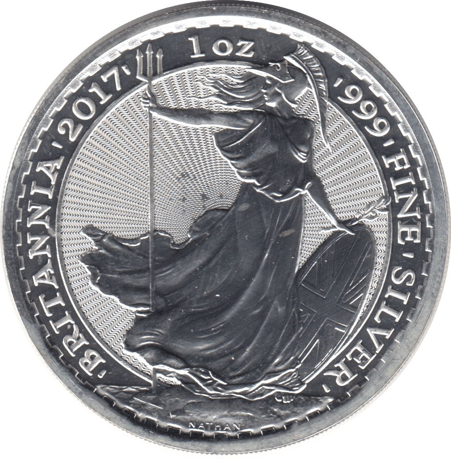 2017 SILVER BRITANNIA 1oz FINE SILVER .999 IN CAPSULE - SILVER WORLD COINS - Cambridgeshire Coins