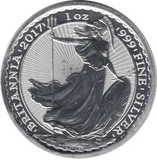 2017 SILVER BRITANNIA 1oz FINE SILVER .999 IN CAPSULE - SILVER WORLD COINS - Cambridgeshire Coins