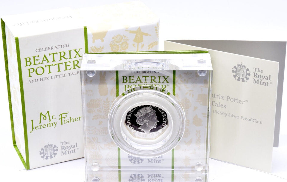 2017 SILVER PROOF 50P BEATRIX POTTER MR JEREMY FISHER - SILVER PROOF 50P BEATRIX POTTER - Cambridgeshire Coins