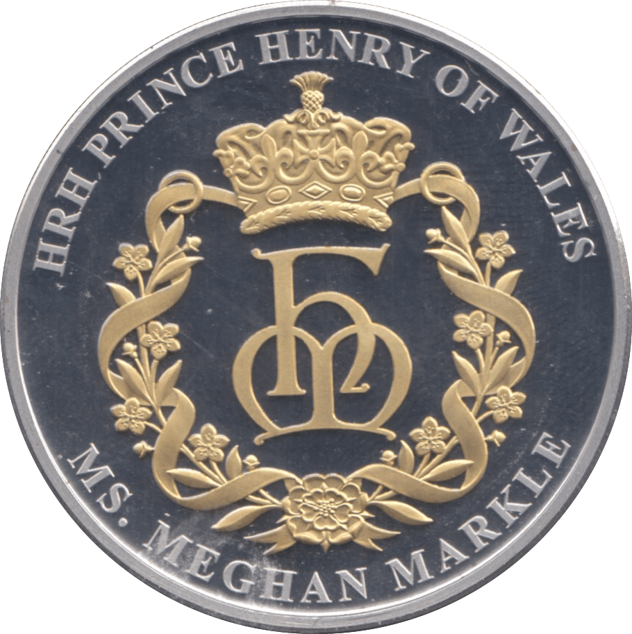 2017 SILVER PROOF PRINCE HENRY AND MEGAN MARKLE MEDALLION - MEDALLIONS - Cambridgeshire Coins
