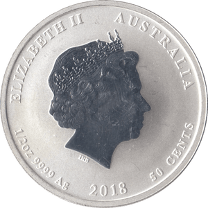 2018 AUSTRALIA YEAR OF THE DOG 1/2 OZ SILVER FIFTY CENTS - SILVER WORLD COINS - Cambridgeshire Coins