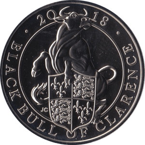2018 BRILLIANT UNCIRCULATED £5 QUEENS BEASTS BLACK BULL OF CLARENCE BU - £5 BU - Cambridgeshire Coins